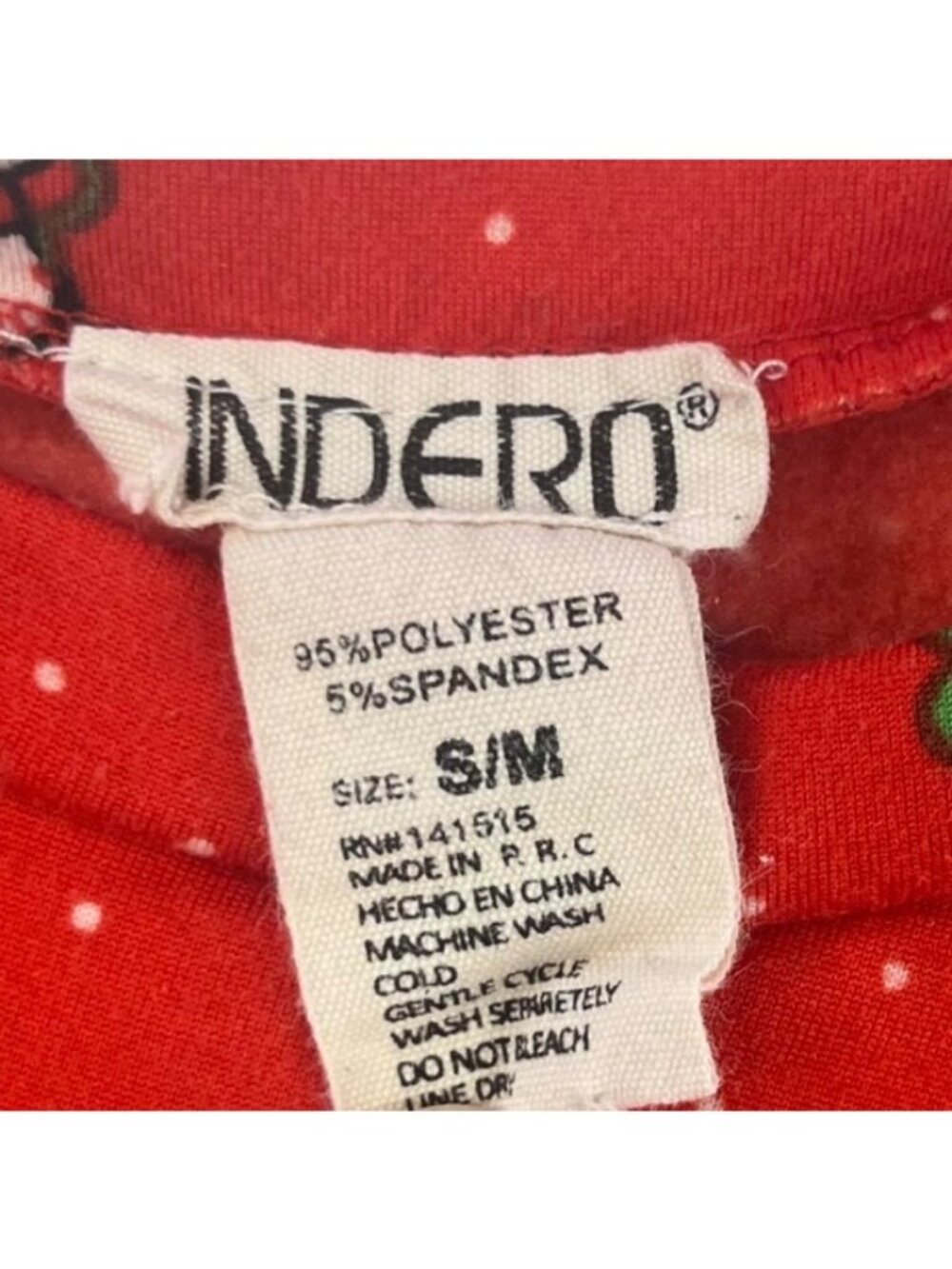 Indero Snowman Pajama Set Christmas Holiday Lounge Wear Red Size S/M - Picture 9 of 10